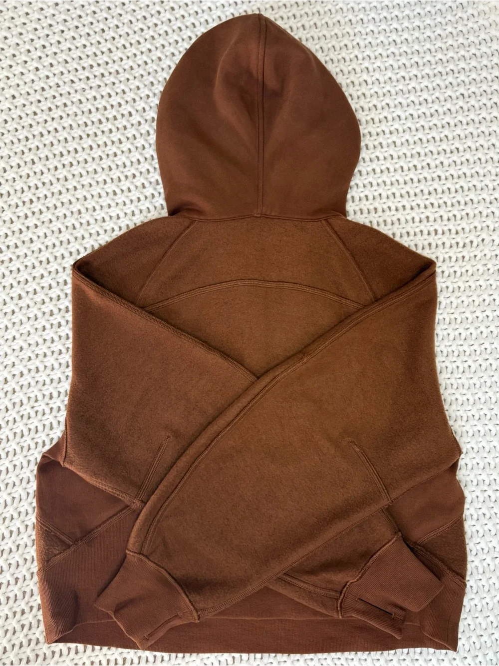 lululemon roasted brown scuba oversized half zip hoodie size xs/s